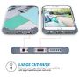 ULAK iPhone 6S Case,iPhone 6 Case, Slim Fit Dual Layer Soft Silicone & Hard Back Cover Bumper Protective Shock-Absorption & Skid-Proof Anti-Scratch Hybrid Case, Artistic/Mint Green Marble