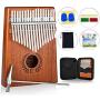 Kalimba Thumb Piano 17 Keys, Portable Mbira Finger Piano w/Protective Case, Fast to Learn Songbook, Tuning Hammer, All in One Kit