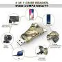 Trail Camera Viewer SD Card Reader - 4 in 1 SD and Micro SD Memory Card Reader to View Hunting Game Camera Photos or Videos on Smartphone, Camouflage