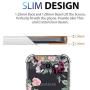 Girly Case for Samsung Galaxy J7 Perx, J7 Prime, J7 Sky Pro, J7 V, Galaxy J7 2017 Clear with Purple Flowers Design Shockproof Bumper Protective Cell Phone Cases for Girls N Women Soft Floral Cover