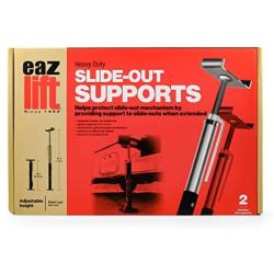 Eaz-Lift Camco Heavy Duty Slide Adjusts from 19" to 47", Made with Rust Resistant Steel, 5,000 lbs. Each-Includes 2 Supports (48866), 2 Pack, Black/Silver