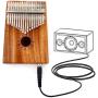 Smiger Electric Kalimba17 keys Thumb Piano Solid Mahogany Wood Kalimbas with Pickup Mbira kit 10 foot Cable Study Instruction Bag