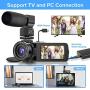 Video Camera Camcorder 2.7K Ultra HD YouTube Vlogging Camera 36MP IR Night Vision Digital Camera Recorder 16X Digital Zoom 3 inch IPS Touch Screen Video Camcorder with Microphone Handheld Stabilizer