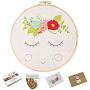 Full Range of Handmade Starter Embroidery Kits with Flower Pattern Including Embroidery Hoop, Embroidery Cloth, Color Threads, Needle and Instruction (511126)