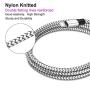 Phone Charger Cable Silver with Highspeed - Sagmoc Shiny USB Charging Cord Nylon Braided【5 Pack】10FT 2X6FT 3FT 2FT Compatible with XS/XS MAX/XR/X/8/8Plus/7/7Plus/6/6Plus/6s/6sPlus/5/5s/AIR/PRO and Mor