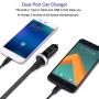 USB C Car Charger, 3.4A Fast Charging USB Car Adapter with 3ft USB Type C Cable for Samsung Galaxy S20+ S20 S10 Plus S10e S9 S8 A51 Note 10+ A20 A10e Google Pixel 3A 4 XL LG Stylo 4 5 6 K51 G7 G8