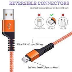 USB C Cable, 3 Pack 6ft Braided Type C Fast Charger Charging Cord Compatible with Samsung S10 9 8 Note 9 8, iPad Pro 11 2018, MacBook Pro 2018, Moto G7 Z4 G6,LG Stylo G8 7, Google Pixel