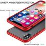 Meifigno Magic Series iPhone X Case, iPhone Xs Case, [Certified Military Protection][Agile Button], Translucent Matte PC with Soft Edges, Shockproof Protective Cover for Apple iPhone X/Xs 5.8", Red