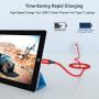 AkoaDa USB-C to USB-C 100W Cable 10ft, USB C Braided Fast Charging Cable Compatible with MacBook Pro 2020/2019/2018, iPad Pro 2020/2019/2018,Samsung Galaxy Note 20,Pixelbook and Type-C Laptops (Red)