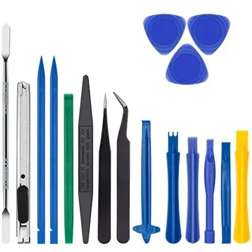 Zacro 18 in 1 Professional Opening Pry Tool Repair Kit with Non-Abrasive Nylon Spudgers and Pack of 2 Anti-Static Tweezers Zacro 18 in 1 Professional Opening Pry Tool Repair Kit with Non-Abrasive Nylon Spudgers and Pack of 2 Anti-Static Tweezers