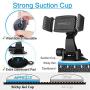 APPS2Car Suction Cup Phone Holder for Car with Adjustable Arm, Low Profile Dashboard Phone Mount Compact Windshield Window Dash Mobile Stand Compatible w/All iPhone and Android Cell Phones