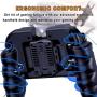 Mobile Game Controller with Cooling Fan/Phone Holder/Finger Sleeves for PUBG/Fortnite/Call of Duty, Tomoda L1R1 Mobile Triggers for 4.7”-6.5” iOS Android Phones