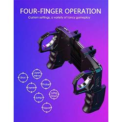 szkn K21 PUBG Mobile Gamepad Joystick Metalen L1 R1 Trigger Game Shooter Controller for iPhone Android Phone Mobile Game Controller Gamepad Black