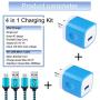 Android Phone Charger Micro Cable Set,4-pack Wall Plug 1A/5V Power Adapter with 6ft Nylon Braided Fast Charging Micro USB Cord Compatible Samsung Galaxy S7 S6 Edge S4 Note 5,LG Stylo 3 K10 K20 K30,HTC