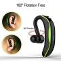 SLuB Ture Wireless Bluetooth Single Earbud with Microphone 17-18 Hours Playtime Noise Cancelling  Waterproof Ear-Hook Sport Headset for  Cell Phone(Green)