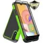 Dahkoiz Galaxy A01 Case with Tempered Glass Screen Protector [2 Pack], Armor Defender Cover Samsung Galaxy A01 Cases Dual Layer Hybrid Protective Phone Case for Samsung Galaxy A01, Green