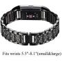 Valchinova Fitbit Charge 2 Band with Bling Rhinestone Adjustable Metal Fitbit Charge 2 Strap Bracelet Replacement Black Silver Rose Gold (Black)