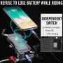 ILM Motorcycle Bike Phone Mount Holder Wireless Charging USB Quick Charge Fits Handlebar Cell Phones iPhone Samsung Galaxy HUAWEI HTC (Qi Wireless USB QC Charge)