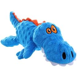 goDog Gators with Chew Guard Technology Plush Squeaker Dog Toy Blue