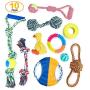 Dono Dog Puppy Chew Toys-10 Pack Chew Toys for Aggressive Chewers,Durable Cotton Dog Rope Toys and Pets Puppies Teething Rope Interactive Toys for Large and Medium Dog Training