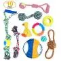 Dono Dog Puppy Chew Toys-10 Pack Chew Toys for Aggressive Chewers,Durable Cotton Dog Rope Toys and Pets Puppies Teething Rope Interactive Toys for Large and Medium Dog Training