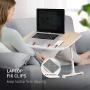 Laptop Desk for Bed, TaoTronics Lap Desks Bed Trays for Eating and Laptops Stand Lap Table, Adjustable Computer Tray for Bed, Foldable Bed Desk for Laptop and Writing in Sofa and Couch Wood