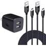 USB Wall Charger, HUHUTA 2.1A Charger Adapter with 6Ft Fast Charging Cable Power Cords Replacement for Motorola Moto G7 Power/G7 G8 Play/G7 Plus,Z4/X4/ X5, LG Stylo 5 4 V40 G8 G7, Pixel 3a/3a XL 4/4XL