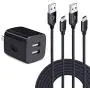 USB Wall Charger, HUHUTA 2.1A Charger Adapter with 6Ft Fast Charging Cable Power Cords Replacement for Motorola Moto G7 Power/G7 G8 Play/G7 Plus,Z4/X4/ X5, LG Stylo 5 4 V40 G8 G7, Pixel 3a/3a XL 4/4XL