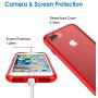JETech Case for Apple iPhone 8 Plus and iPhone 7 Plus 5.5-Inch, Shock-Absorption Bumper Cover, Anti-Scratch Clear Back, Red