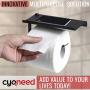Cyoneed Toilet Paper Roll Holder with Cell Phone Shelf - Wall Mounted Bathroom Tissue Dispenser - Bundled with 3" Wall Decal - Let It Go