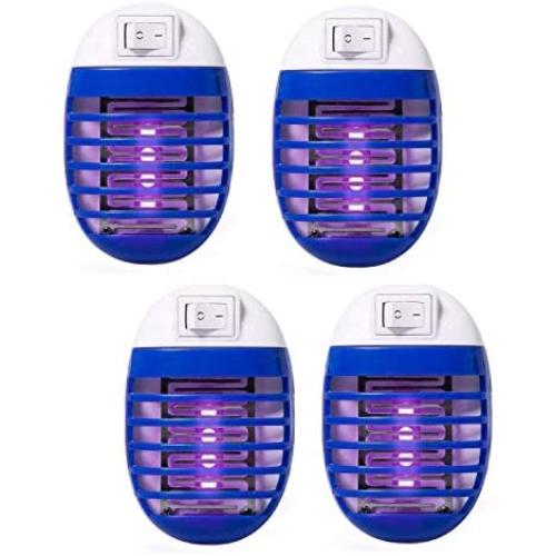 4 Pack Electric Bug Zapper, Plug in Mosquito Killer with UV LED Night Light, Electronic Insect Fly Trap for Indoor Outdoor Use