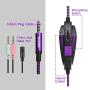 PS4 Gaming Headset with Mic Volume Control, SADES SA930 Stereo Headphone Compatible Mac PC Laptop Tablet Smartphone by AFUNTA-Black/Purple