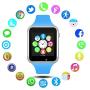 Padgene Bluetooth Smartwatch,Touchscreen Wrist Smart Phone Watch Sports Fitness Tracker with SIM SD Card Slot Camera Pedometer Compatible with iPhone iOS Android for Kids Men Women (Blue)
