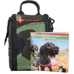 FAB FUR GEAR Dog First Aid Kit & Safety Supplies, Camo Pack for Pets for Car, Home, Training, Walking, Camping; Survival & Emergency Care, Tourniquet, Scissors, Medical Tape, Bandages & for Cats Too