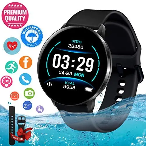 Smart Watch, Smartwatch for Android Phones, Waterproof Fitness Watch with Heart Rate Sleep Monitor Sport Fitness Activity Tracker Watch with Pedometer Calorie Compatible for Samsung iOS Women Men Smart Watch, Smartwatch for Android Phones, Waterproof Fitness Watch with Heart Rate Sleep Monitor Sport Fitness Activity Tracker Watch with Pedometer Calorie Compatible for Samsung iOS Women Men