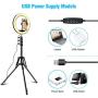 Selfie Ring Light with Tripod Stand and Cell Phone Holder for Live Stream/Tiktok, SPRITREE 10.2" Dimmable LED Camera Ringlight for Makeup/YouTube, Compatible with iPhone & Android