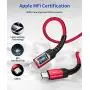 USB C to Lightning Cable 6FT, JSAUX [Apple MFi Certified] iPhone 11 Lightning to USB-C Fast Charging Cable Compatible with iPhone 11/11 Pro/11 Pro Max/X/XS/XR/XS/8/8 Plus, Supports Power Delivery-Red