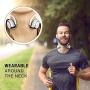 Small Bluetooth Headphones Wrap around Head - Sports Wireless Headset with Built in Microphone and Crystal-Clear Sound, Fold-able and Carried in the Purse, and 12-hour Battery Life, White