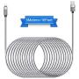 Cell Phone Charger, Takya Charging Cord 16FT/5M Nylon Braided High Speed Connector USB Cable Charger Cord Compatible with Phone XS/XR/X / 8/8 Plus / 7/7 Plus / 6/6 Plus and More(Silver)