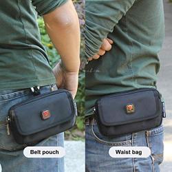VIIGER Multipurpose Canvas Belt Pouch with Belt Loop Pouch Bag Smartphone Carrying Case Phone Belt Holder Holster iPhone 11 Pro Max Holster Case Molle Waist Bag for iPhone 11,11 Pro,XR,8 Plus,Black