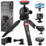 qubo Mini Tripod Camera Holder - Premium Tabletop Small Phone Tripod Mount for GoPro iPhone / Cell Phones Webcam Projector Compact DSLR - Hand Desktop Camera Tripod Stand Table