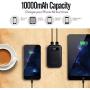 iMuto 10000mAh Pocket Size Portable Charger Power Bank with LED Digital Display, Mini External Battery Pack for iPhone 11,X XR 8 7 Plus, iPad, Samsung Galaxy S10, Note 10, Tablets and More