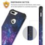 BENTOBEN Case for iPhone 8 Plus/iPhone 7 Plus, 3 in 1 Hybrid Hard PC Soft Rubber Heavy Duty Rugged Bumper Shockproof Anti Slip Full-Body Protective Phone Cover for iPhone 8 Plus/7 Plus 5.5inch, Space