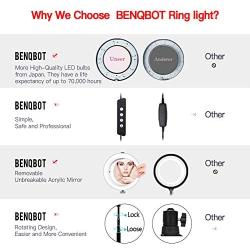 8.2" Ring Light with Tripod Stand & Cell Phone Holder for Live Streaming/Makeup, Dimmable Selfie Ring Light LED Camera Ringlight with Mirror and 56" Extendable Tripod, Compatible with iPhone Android 