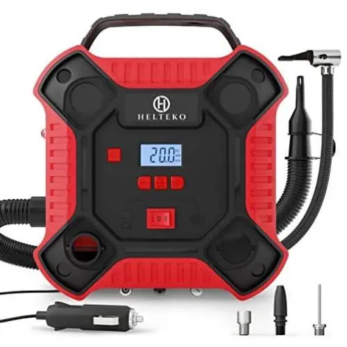 Helteko Air Compressor Tire Inflator - DC 12V Tire Pump for Car Tires with Dual Motors and LED Light - Digital Auto Air Pump with Carrying Case – Portable Air Compressor for Car, Bicycle, Inflatables Helteko Air Compressor Tire Inflator - DC 12V Tire Pump for Car Tires with Dual Motors and LED Light - Digital Auto Air Pump with Carrying Case – Portable Air Compressor for Car, Bicycle, Inflatables