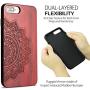 YFWOOD Compatible for iPhone 8 Case Wood, Natural Real Wood Carving Pattern Slim Bumper Anti Scratch Durable Flexible Protective Case for iPhone 7/8 iPhone SE 2020 4.7 Inch