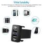 MICTUNING UC001 2.1A Dual USB Power Socket Compatible with Smart Phone PDA iPad iPhone Charger Replacement for Toyota