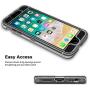 iPhone 8 Case, iPhone SE Case, Anuck 3 in 1 Heavy Duty Defender Shockproof Full-Body Clear Protective Case Hard Plastic Shell & Soft TPU Bumper Cover for Apple iPhone 7/8/SE 4.7 inch - Clear Black