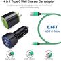 Car Charger USB C Set, Wall Charging Block Fast Charging Type C Cable Compatible for Samsung Galaxy S20+ S20 Ultra A20 A11 A51 A30 A40 A50 A70 A71 A80 A90 A10E A20E A20S A30S A9 A50S S10+ Note 20 10