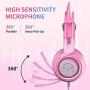 SOMIC G951s Pink Stereo Gaming Headset with Mic for PS4, Xbox One, PC, Mobile Phone, 3.5MM Sound Detachable Cat Ear Headphones Lightweight Self-Adjusting Over Ear Headphones for Women